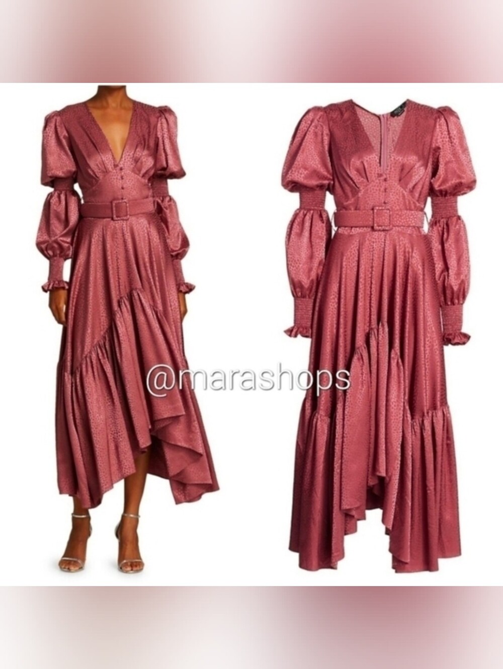 PatBo Silk leopard belted midi dress
